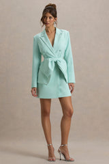 Prized | Mint Green Tailored Blazer Dress With Bow