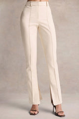 Wonder Woman | Cream High Waist Tailored Trousers With Hem Split