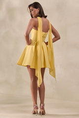 Bruna | Lemon Bandeau Skater Mini Dress