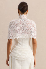 Caliro | White Lace High-Neck Short Cape