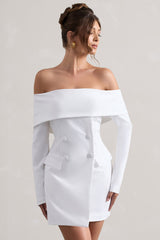 Tara | White Bardot Tailored Blazer Dress
