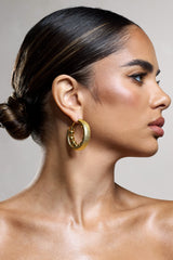 Portal | Gold Textured Chunky Hoop Earrings