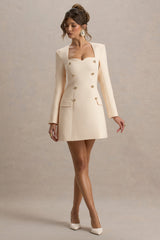Sammie | Stone Tailored Long-Sleeve Mini Dress